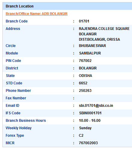 Adb Bolangir Sbi