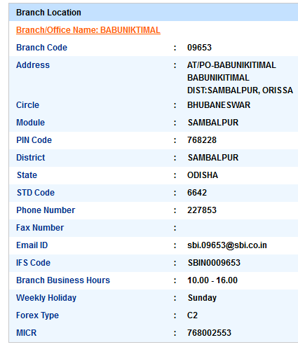 Babuniktimal sbi swift code ifsc code micr code branch address contact number address