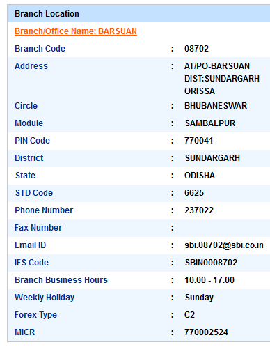 Barsuan sbi swift code ifsc code micr code branch address contact number address