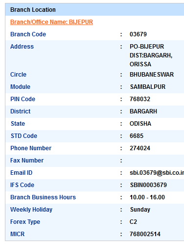 Bijepur sbiifsc code