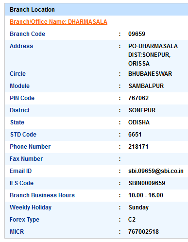 Dharmasala sbi swift code ifsc code micr code branch address contact number address