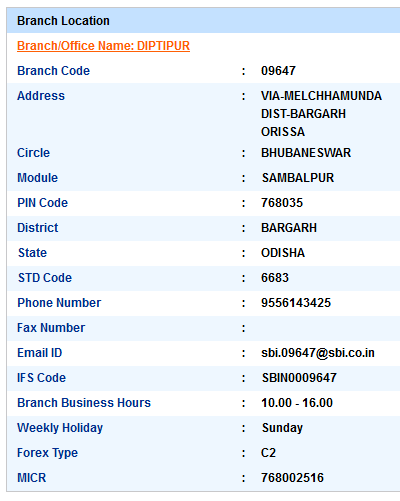 Diptipur sbi swift code ifsc code micr code branch address contact number address