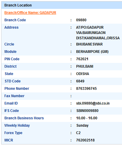 Gadapur sbi ifsc code