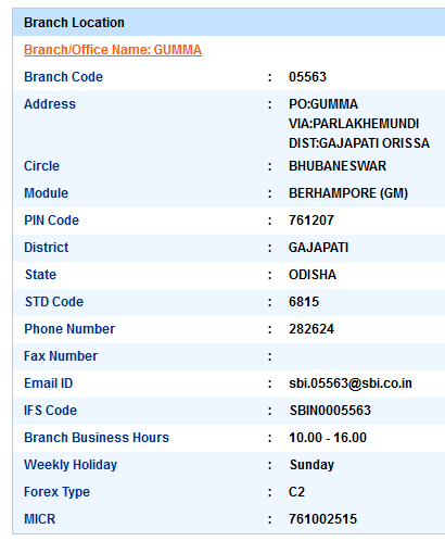 Gumma sbi swift code ifsc code micr code branch address contact number address