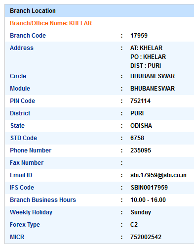 Khelar sbiifsc code