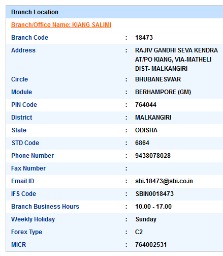 Kiang Salimi sbiifsc code