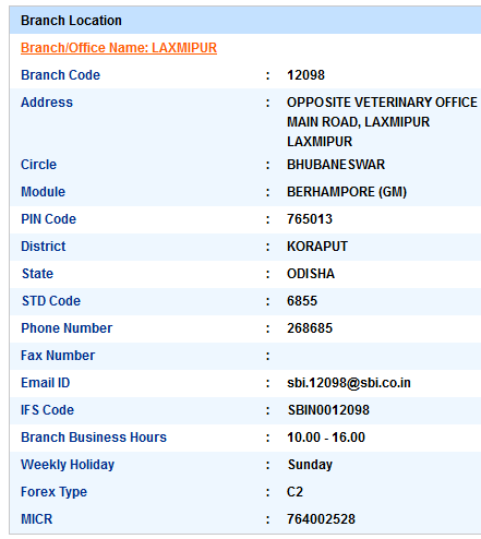 Laxmipur Sbi