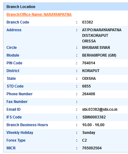 Narayanpatna sbiifsc code