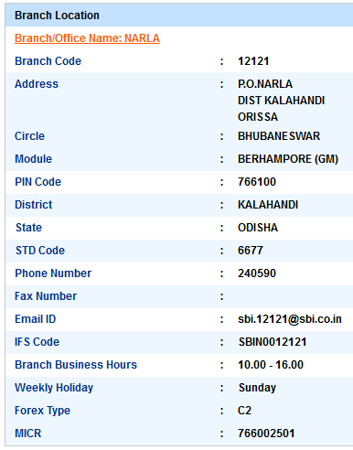 Narla sbi ifsc code