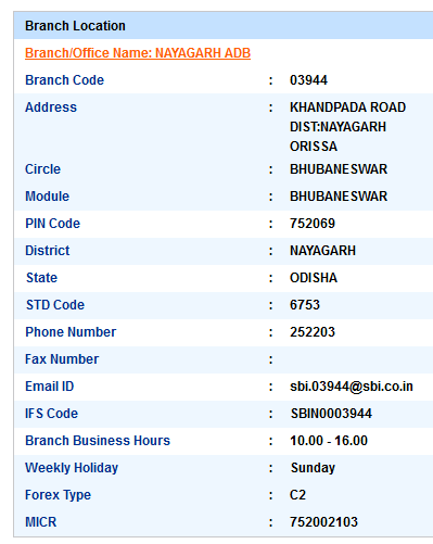 Nayagarh Adb sbiifsc code