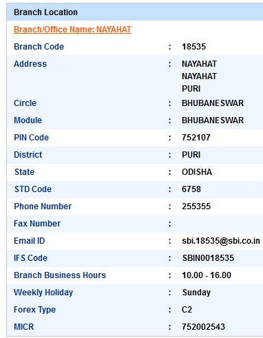 Nayahat sbi swift code ifsc code micr code branch address contact number address