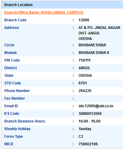 Nisha (Jindal Campus) sbi swift code ifsc code micr code branch address contact number address