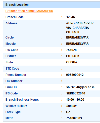 Sankarpur sbiifsc code