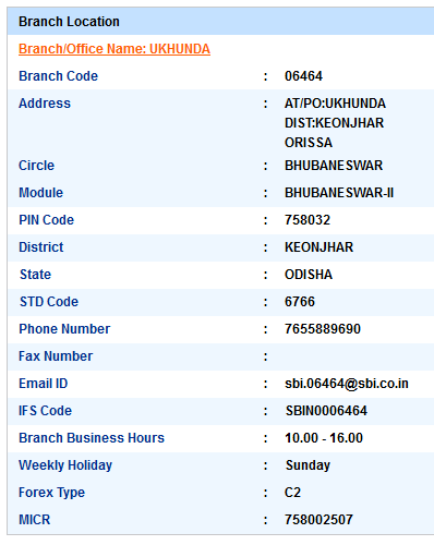 Ukhunda Sbi IFS Code