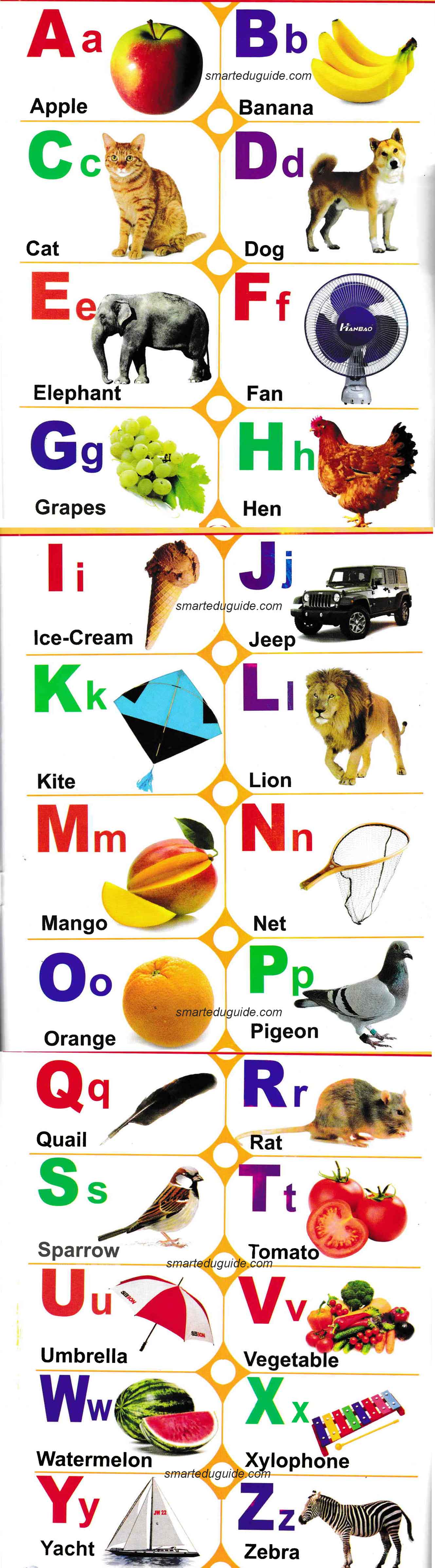 A To Z Alphabet Words Pdf