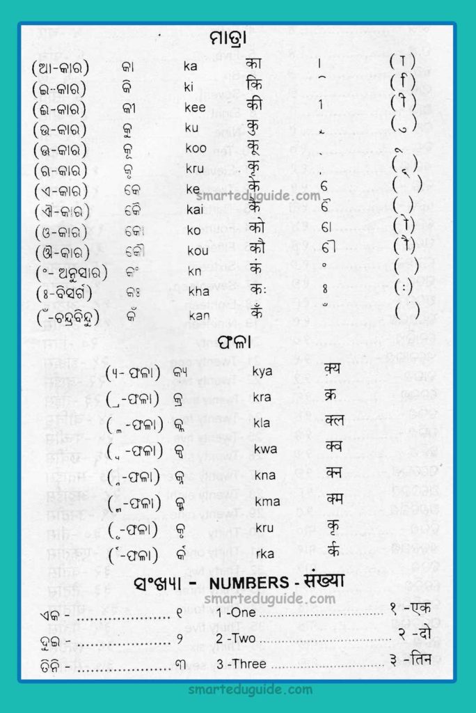 Odia to hindi alphabet Odia English Hindi word book | SEG