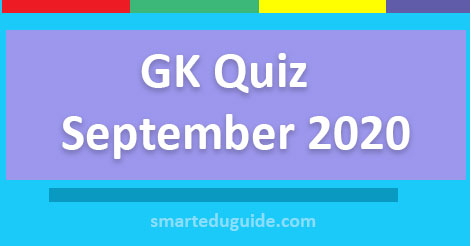 GK Quiz September 2020 in english