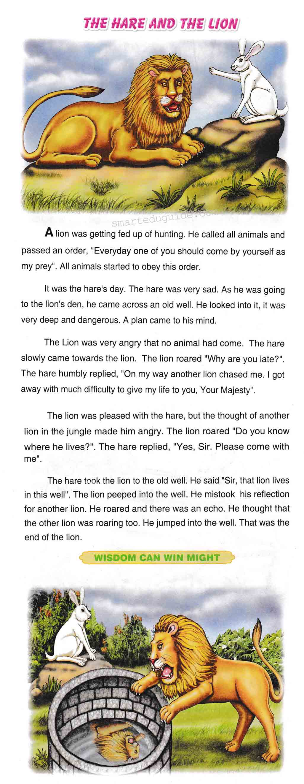 The Hare and the Lion kids easy English short stories Pdf free | The Hare and  the Lion kids easy English short stories Pdf freeSEG