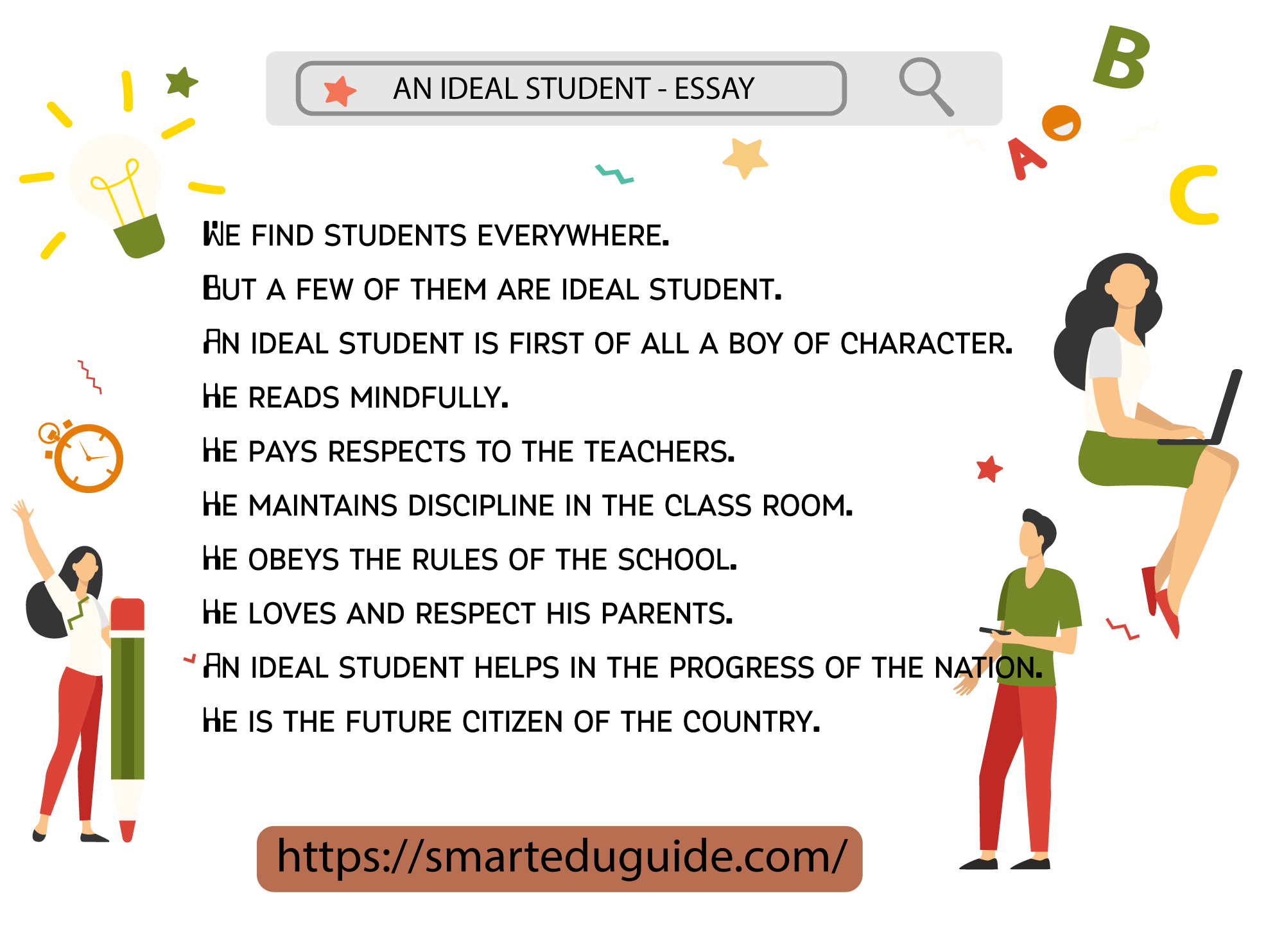 essay on an ideal student for class 7