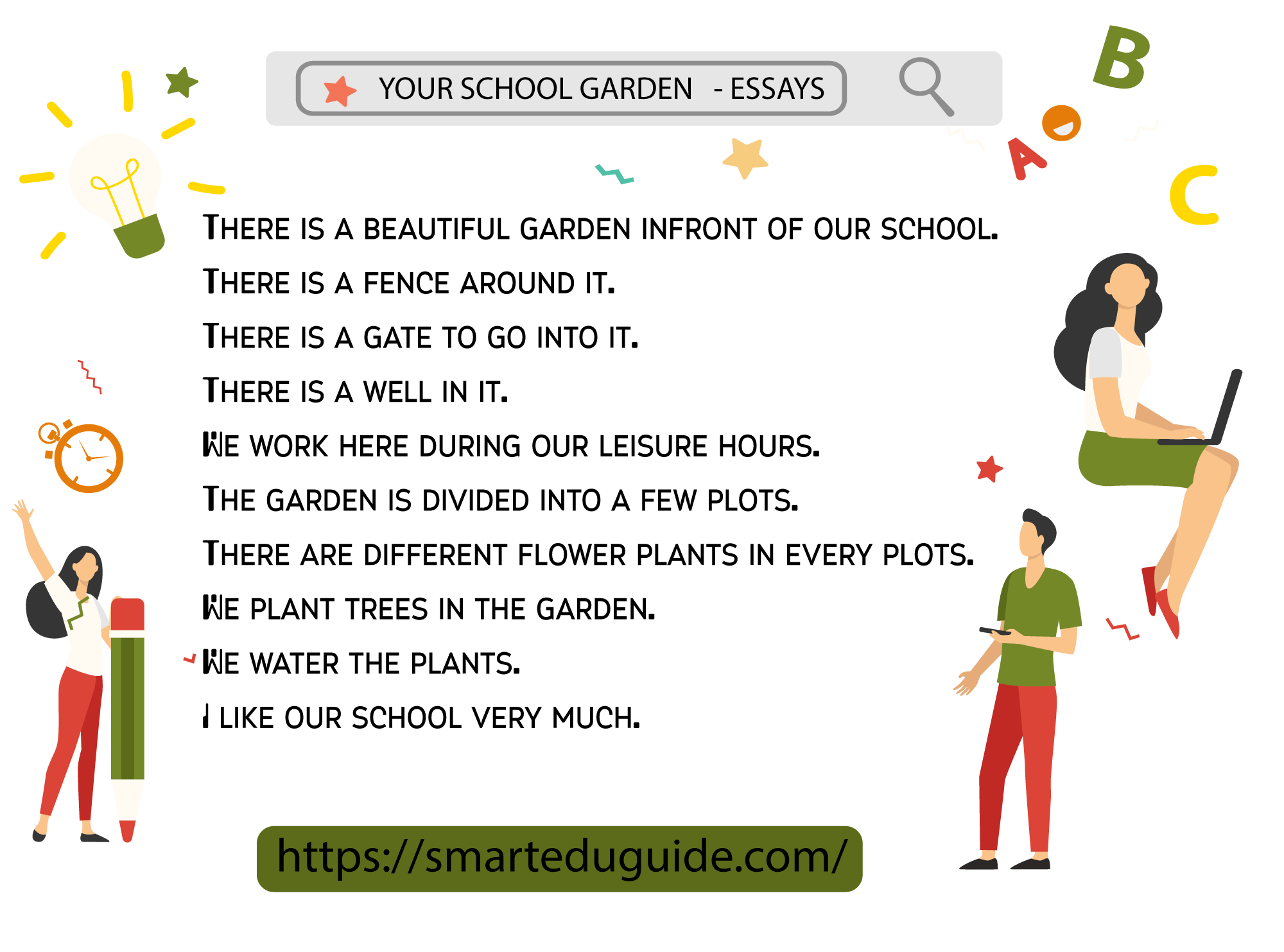 essay writing about school garden