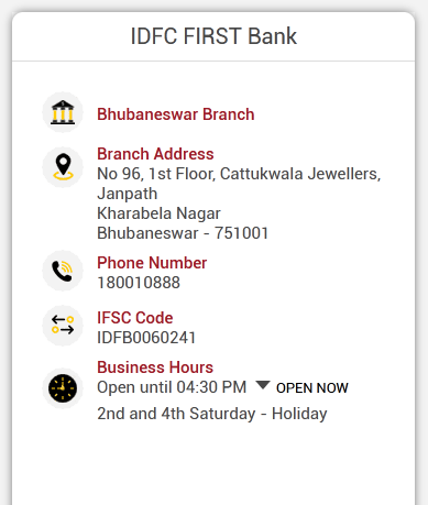 IDFC FIRST Bank Bhubaneswar Branch