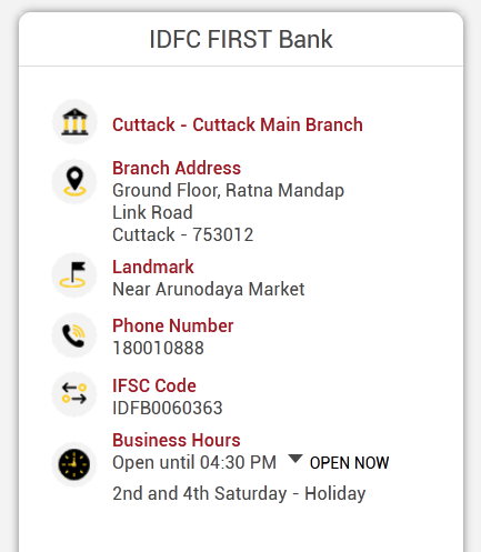 IDFC FIRST Bank Cuttack Main Branch