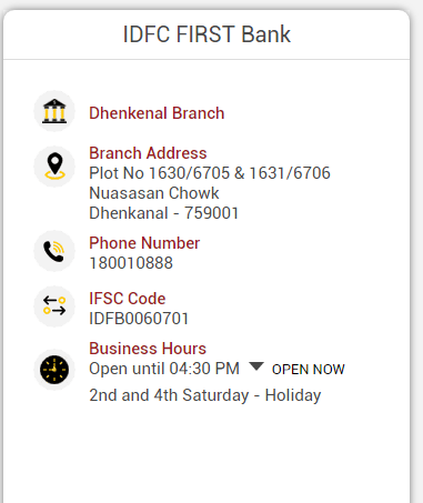 IDFC FIRST Bank Dhenkenal