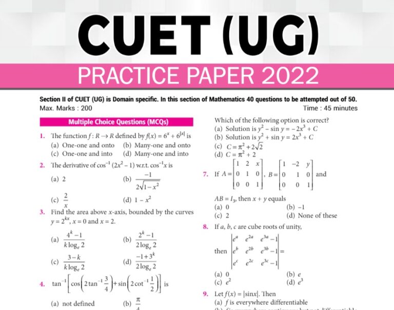 Cuet UG Practice Paper 2022 Pdf Cuet ug practice paper 2022 pdf