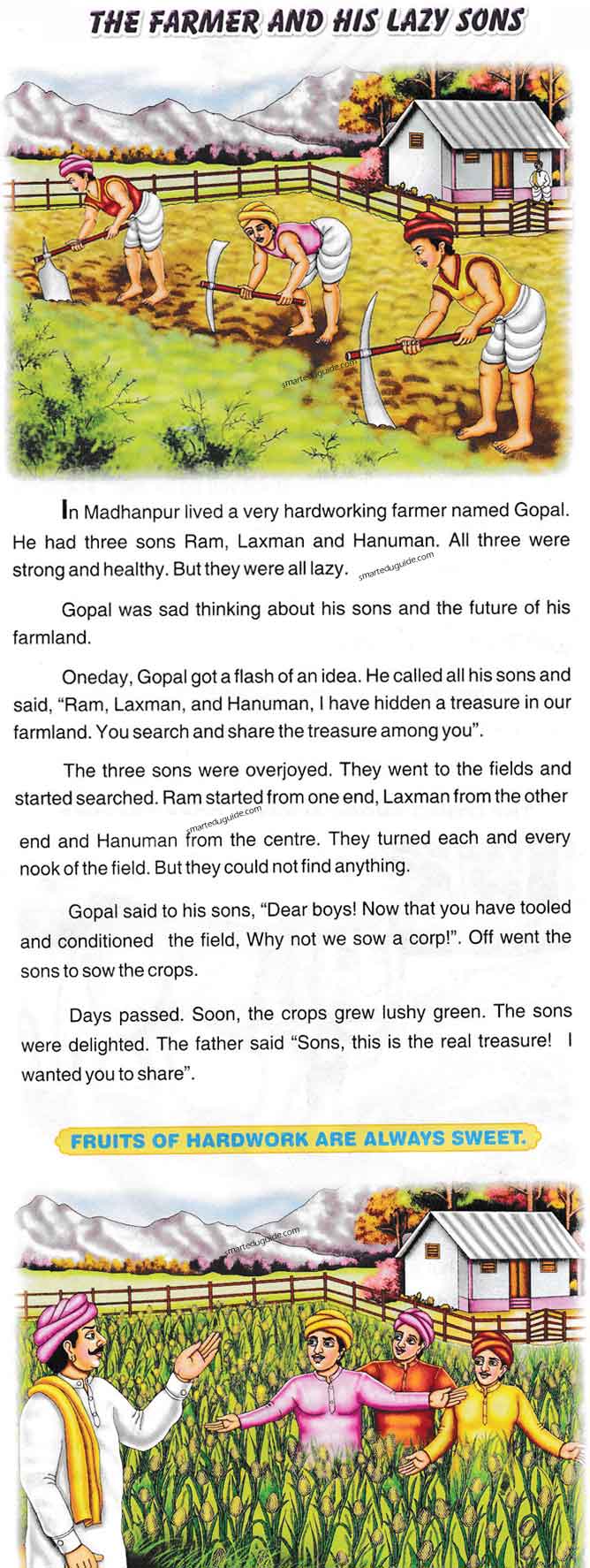 The Farmer And His Lazy Sons Moral Story