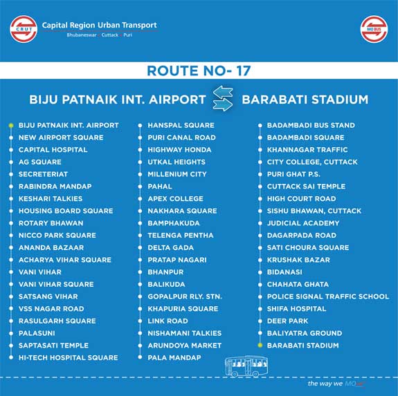 Airport to Barabati Stadium Cuttack Mo Bus