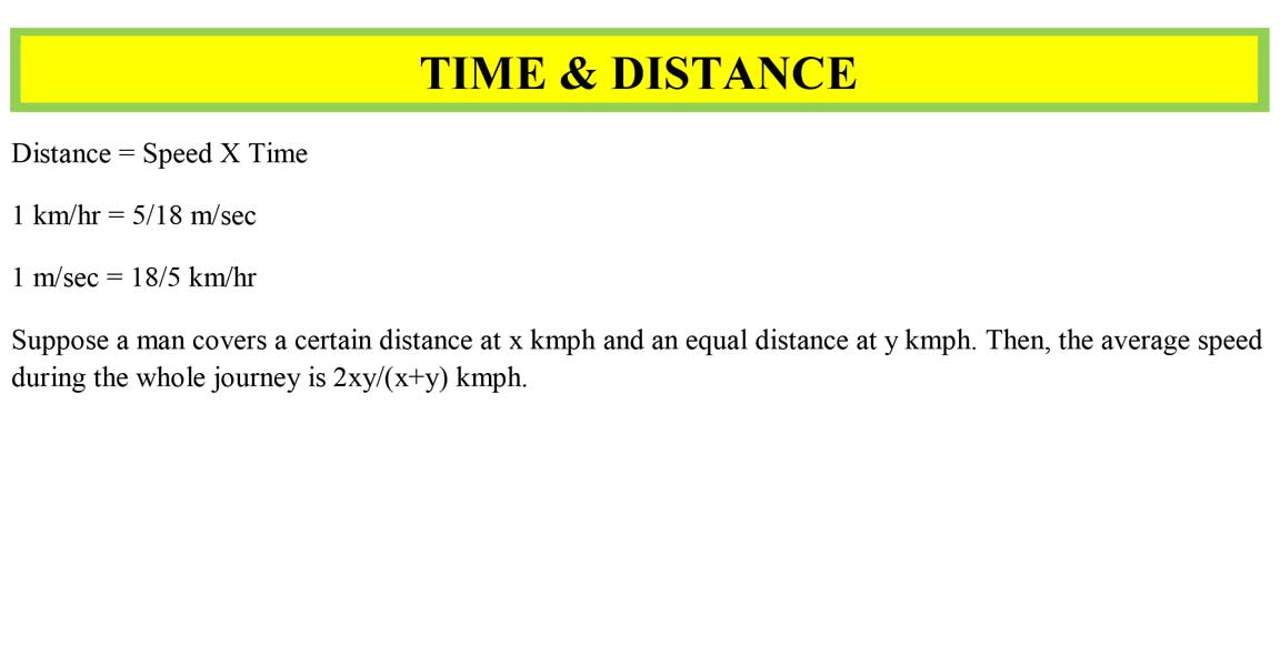 Time and Distance Short Tricks PDF