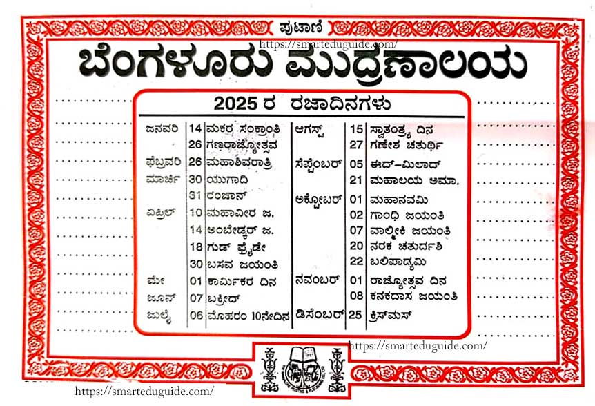 Kannada Panchanga 2025