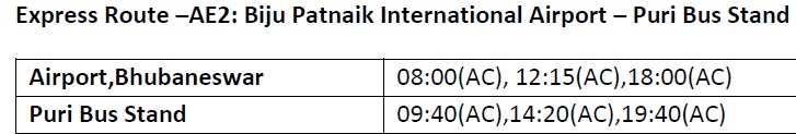 Express Route AE2 Timings