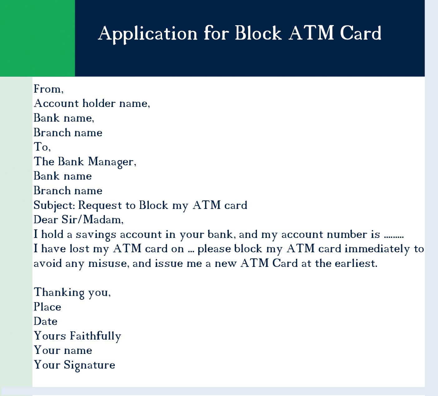 Application-for-Block-ATM-Card