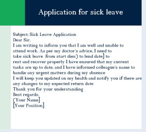 Application for Sick Leave in English