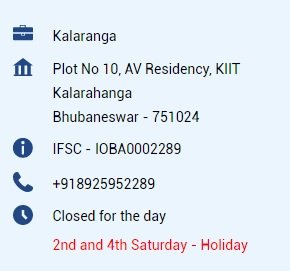 Indian Overseas Bank IFSC Code Kalaranga