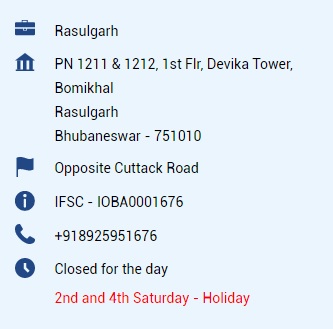 Indian Overseas Bank IFSC Code Rasulgarh