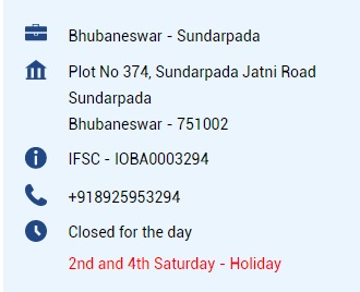 IOB IFSC Code Sundarpada