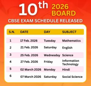 CBSE Has Officially Released the 2026 Board Exam Schedule for 10th!