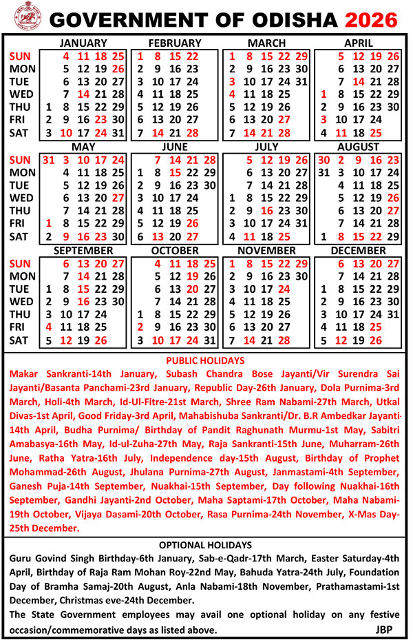 Odisha-State-Govt-Holiday-list-for-the-calendar-year-2026.