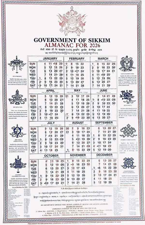 Almanac Calendar for 2026