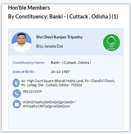 Banki-MLA Shri Devi Ranjan Tripathy