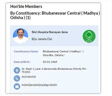 Bhubaneswar Central Madhya MLA