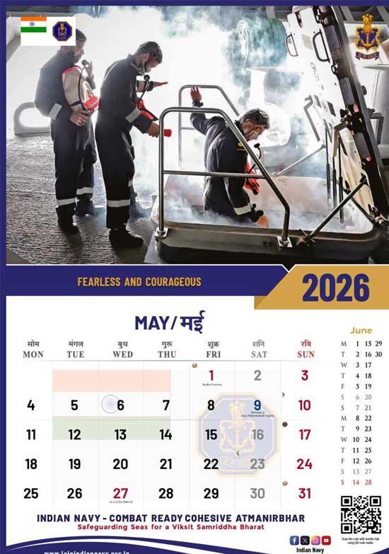 Indian Navy 2026 Calendar May
