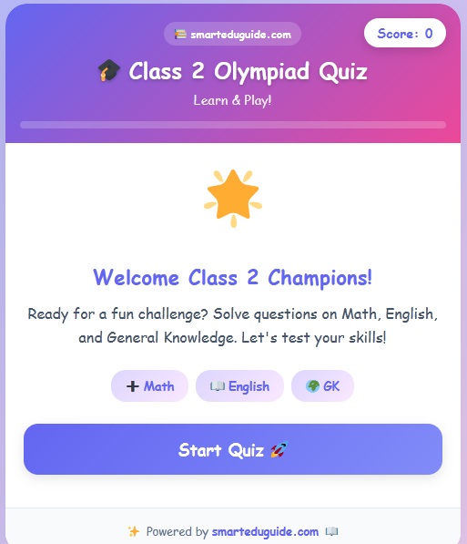 Class 2 Olympiad Quiz