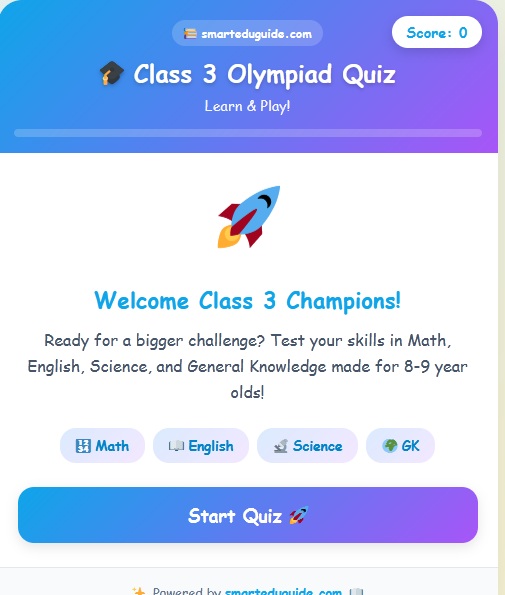 Class 3 Olympiad Quiz