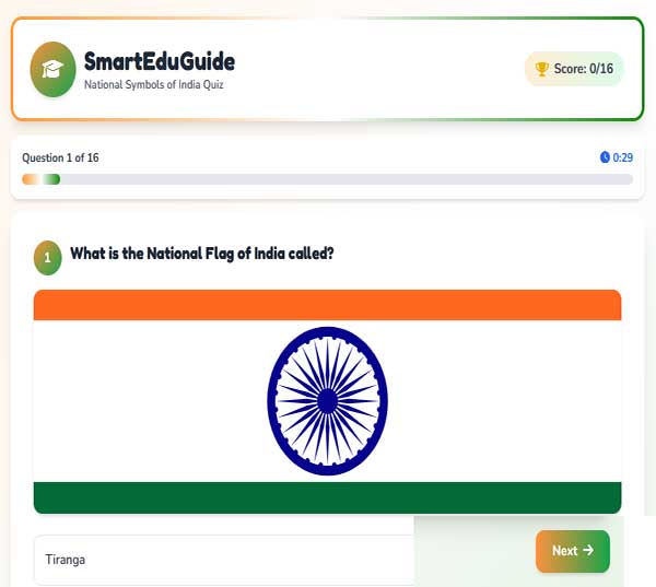 National Symbols of India Quiz