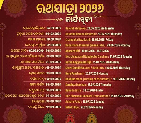 Rath Yatra 2026 start date and end date